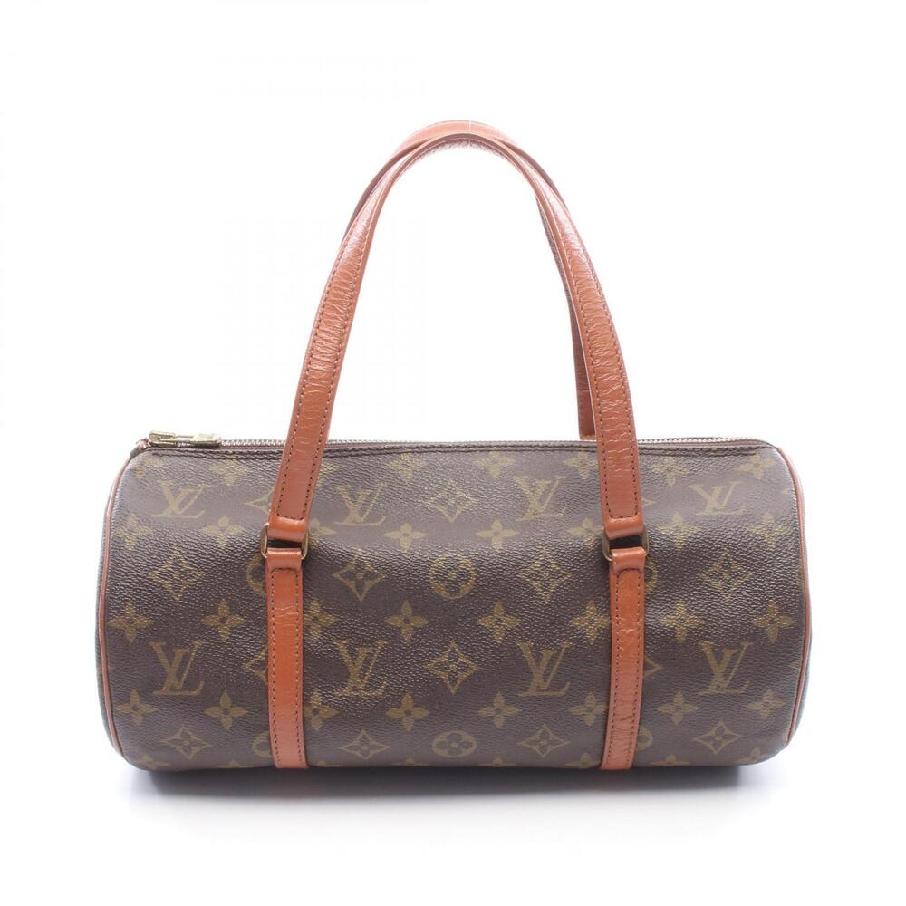 Louis Vuitton Papillon Monogram Top Handle Bag Canvas Leather Brown